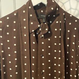 Banana Republic Robe, Brown With White Spots, “belt” Included- SIZE XL